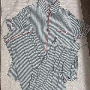 Cozy Earth Bamboo Stretch-Knit Short Sleeve & Pant Pajama Set - Market Stripe